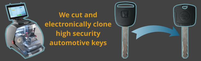 We cut and electronically clone high security automotive keys